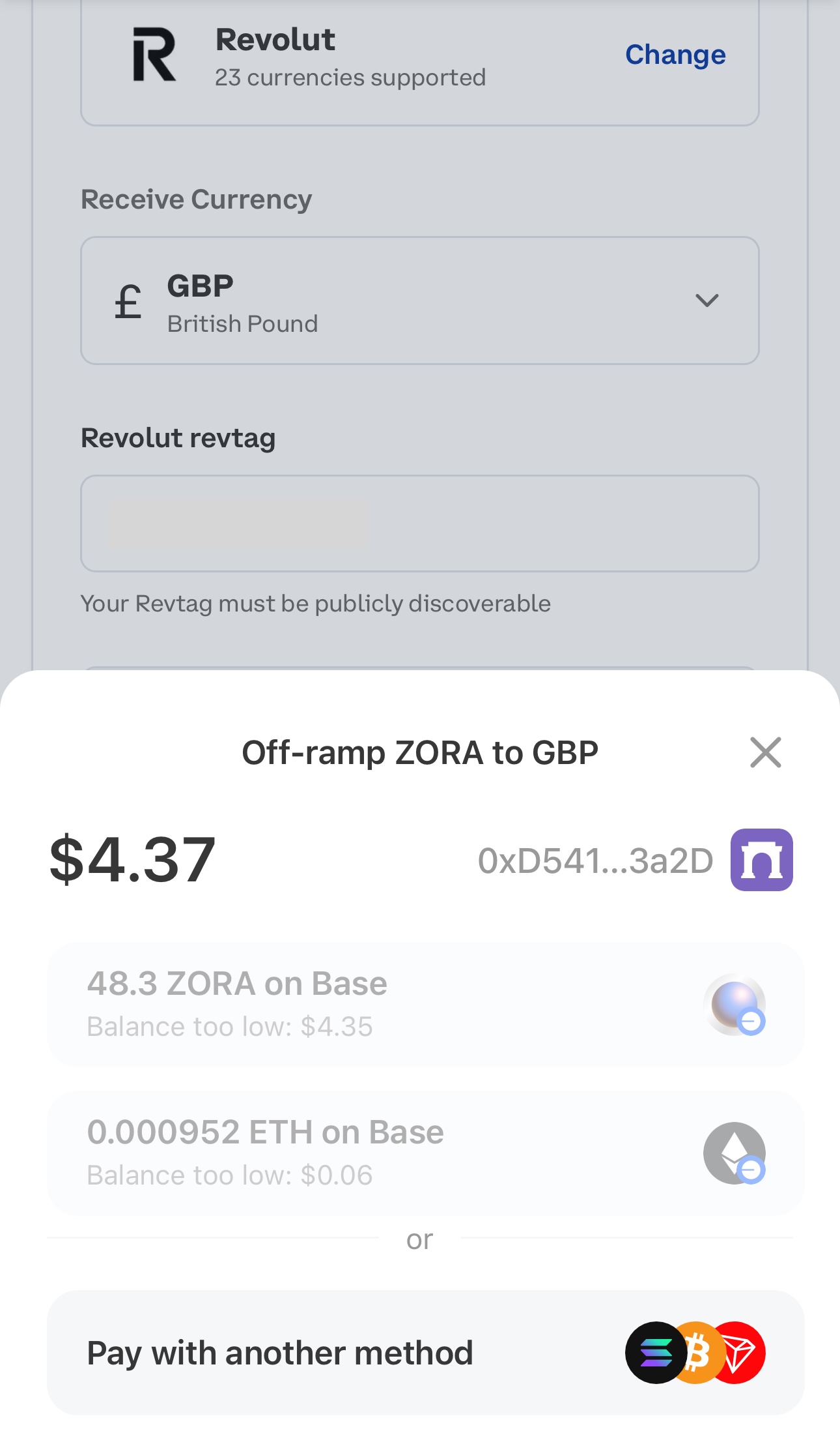 Zap by ZKP2P - Farcaster Mini Apps screenshot